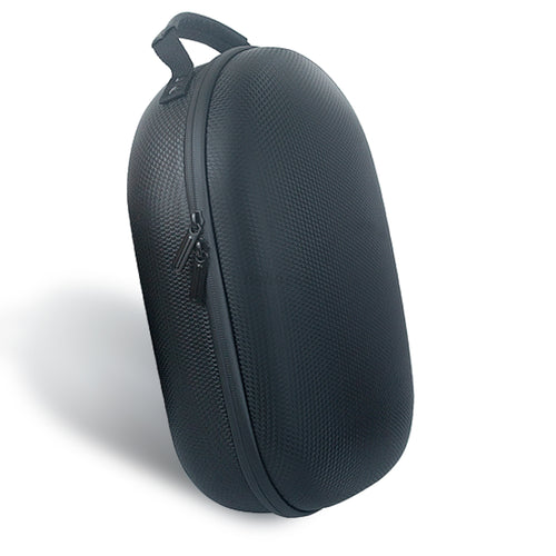 Black VR accessory carrying case with a handle and zipper closure